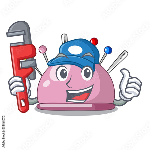 Plumber pincushion a cartoon pins for sewing
