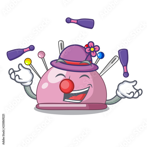Juggling pincushion a cartoon pins for sewing