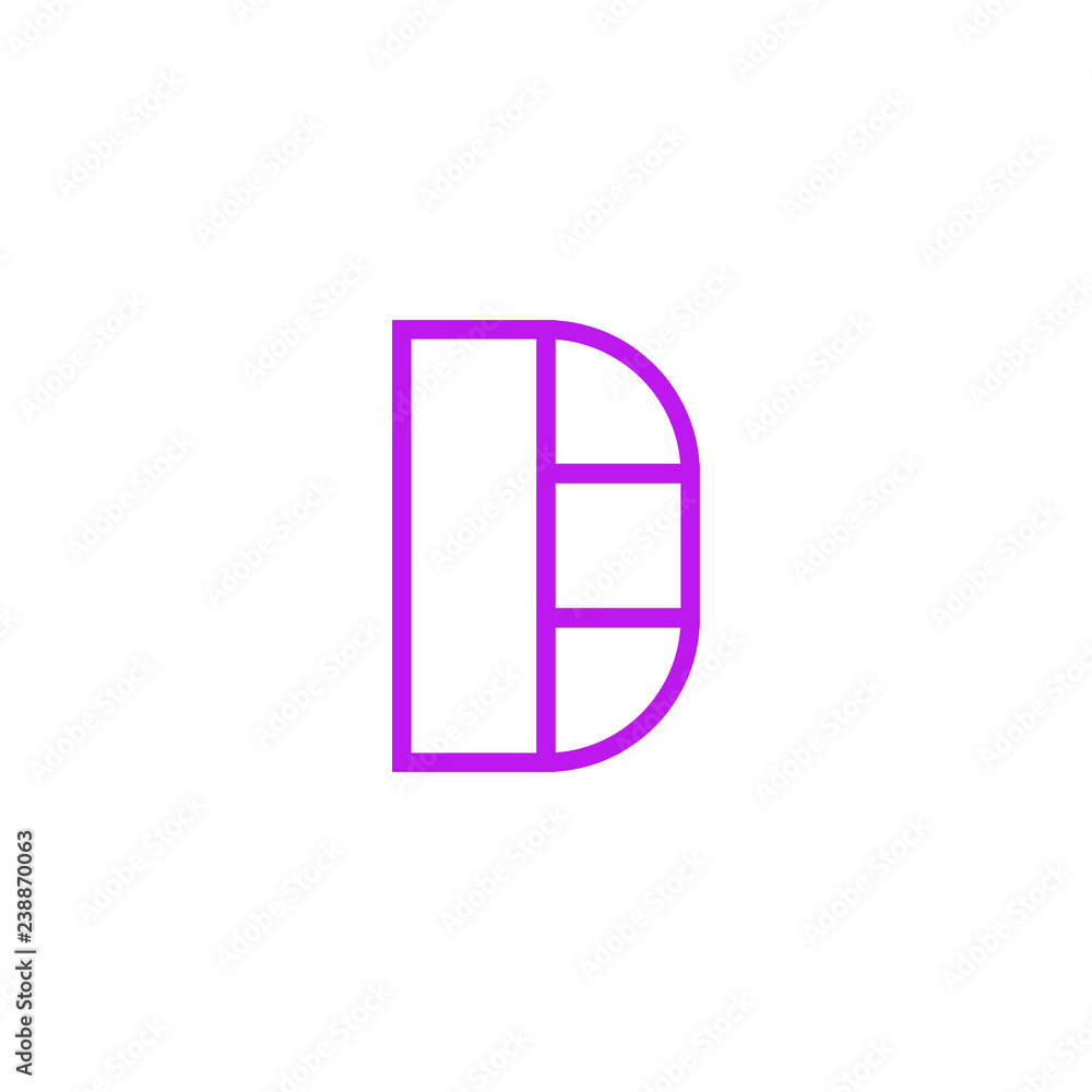 Vector Logo Letter Pink Line D
