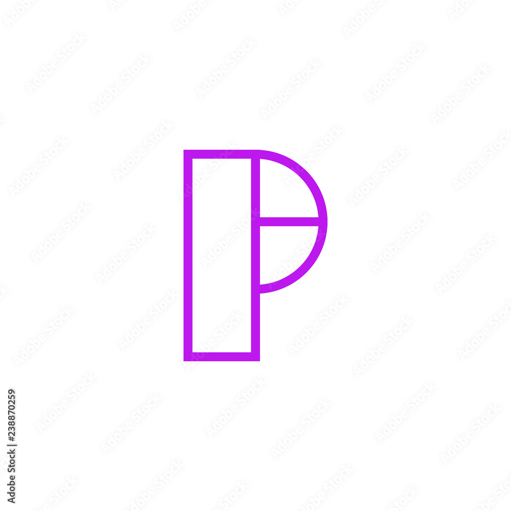 Vector Logo Letter Pink Line P Vector Logo Letter Pink Line P