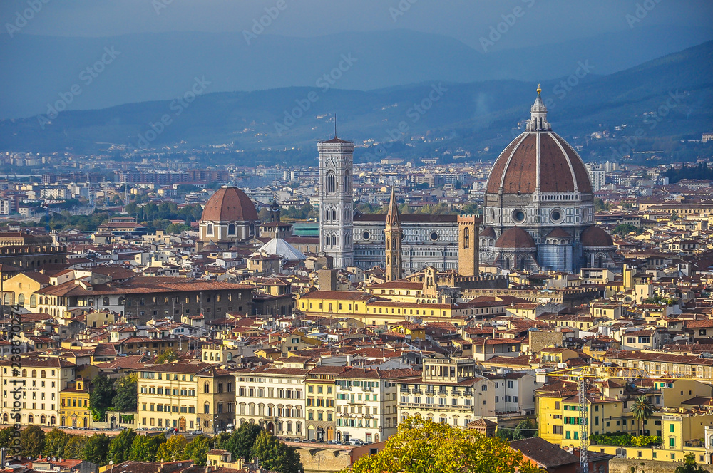Fototapeta premium Panorama of Florence from Piazzale Michelangelo - Tuscany Italy