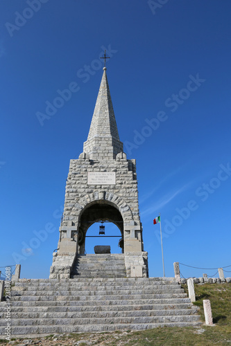 Tonezza del Cimone, VI, Italy - October 14, 2018: Memorial of First World War called Ossario del Cimone in Italian language photo