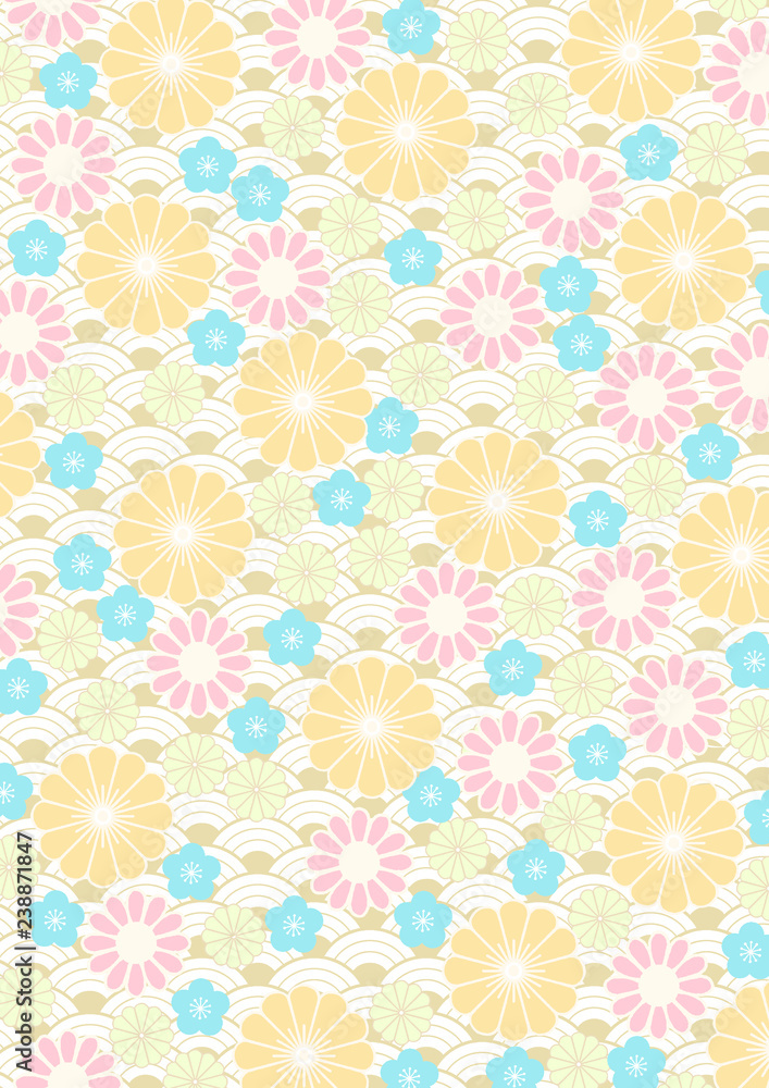 青海波花柄背景 Stock Illustration Adobe Stock 青海波花柄背景 Stock Illustration Adobe Stock