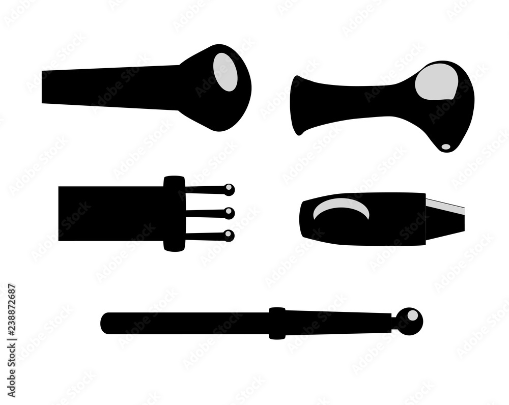 A vector set of lasers for different aims, illustration for scientific and medical sites A vector set of lasers for different aims, illustration for scientific and medical sites