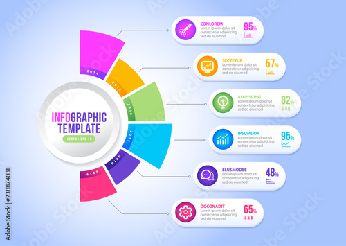 Vector infographic presentation design template. graph layout design, business diagram with steps.