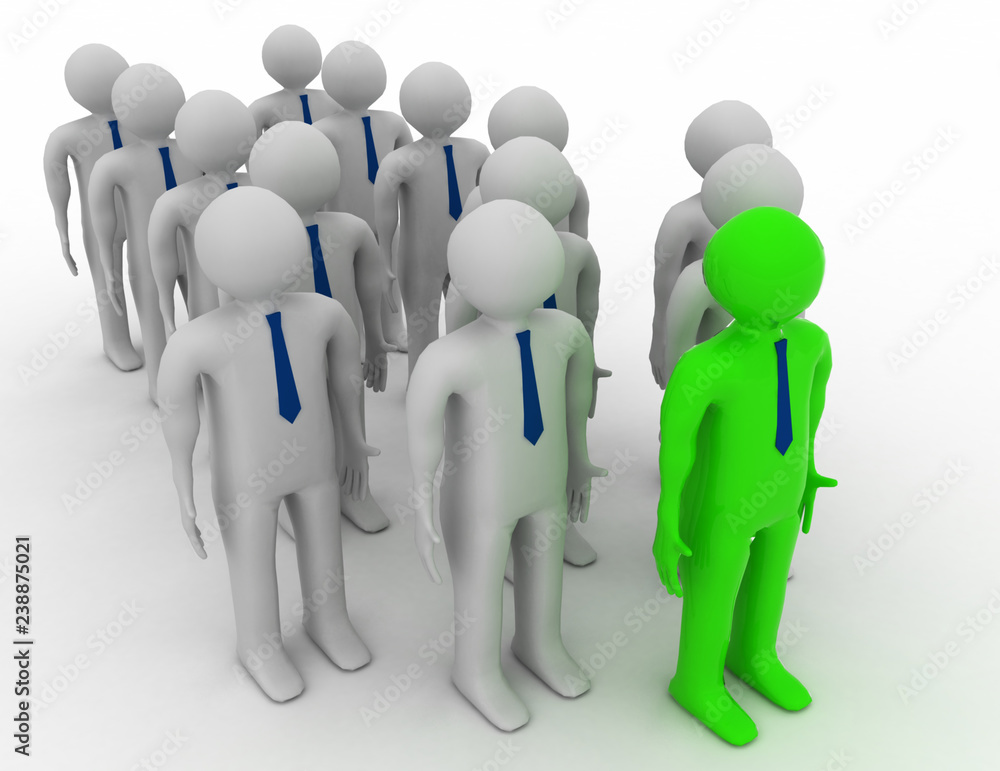 leader concept. 3d illustration on white background leader concept. 3d illustration on white background