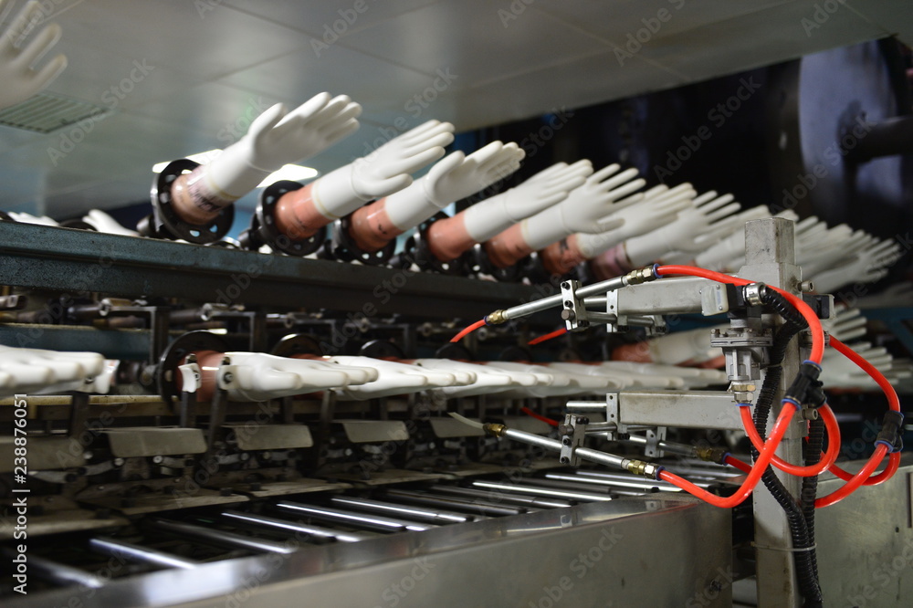 Rubber gloves production line