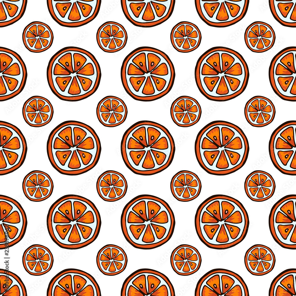 Orange fruit seamless vector pattern Orange fruit seamless vector pattern