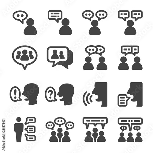 people talking icon set,vector and illustration