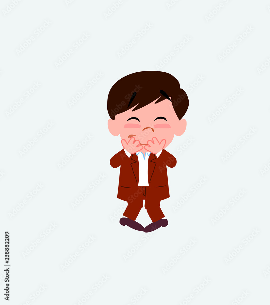Businessman in casual style trying to contain the laughter. Businessman in casual style trying to contain the laughter.