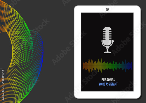 Personal assistant and voice recognition concept.Vector illustration.