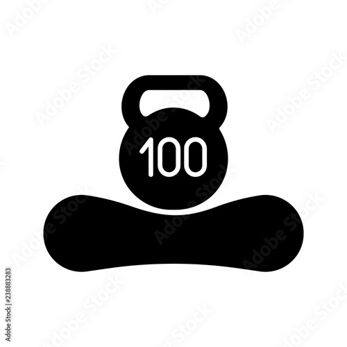 Maximum weight limit up to 100 kg glyph icon