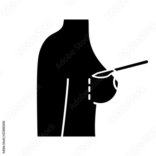 Breast augmentation incision glyph icon