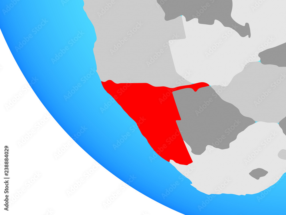 Fototapeta premium Namibia on simple globe.