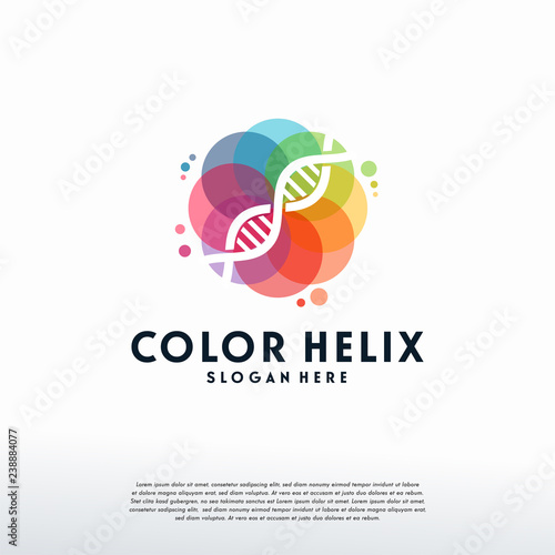 Colorful DNA Helix logo vector, logotype element for template