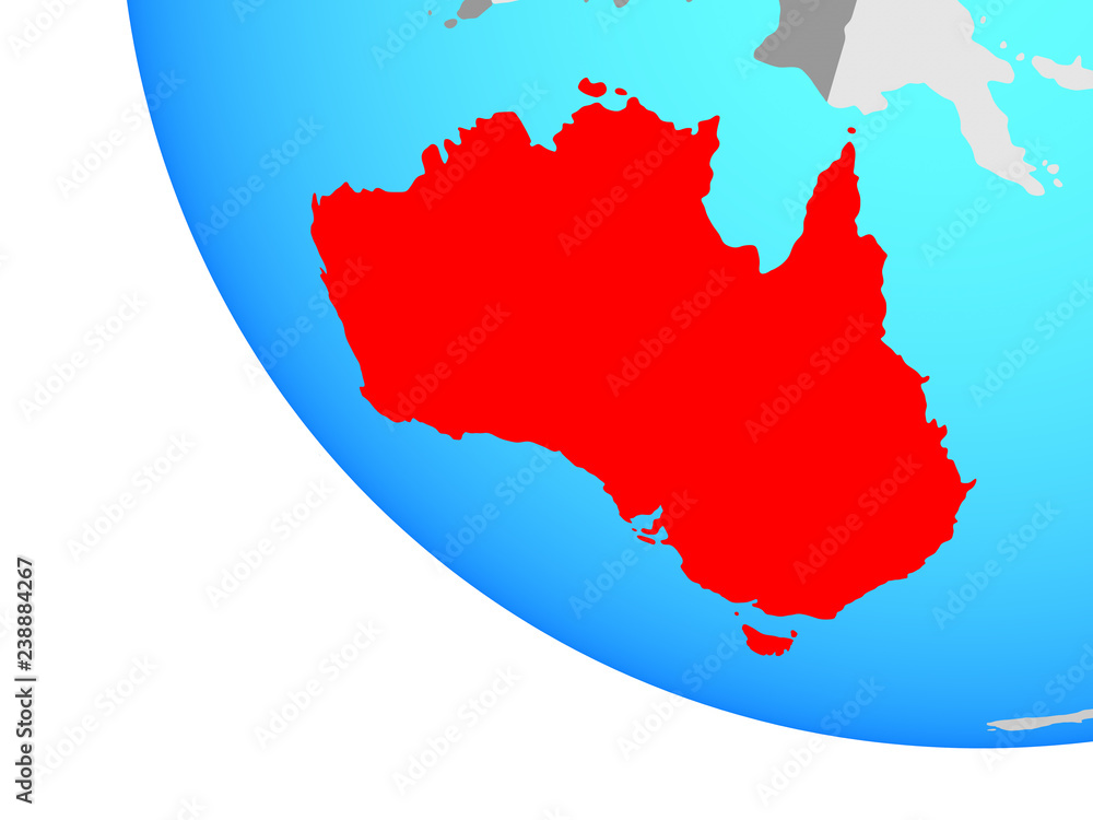 Fototapeta premium Australia on simple globe.