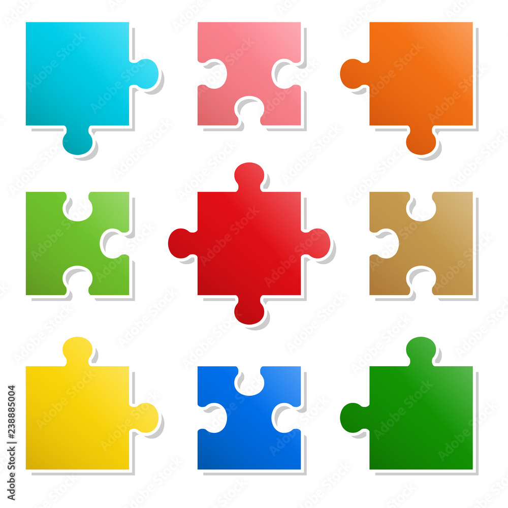 9 pieces Puzzle design 9 pieces Puzzle design