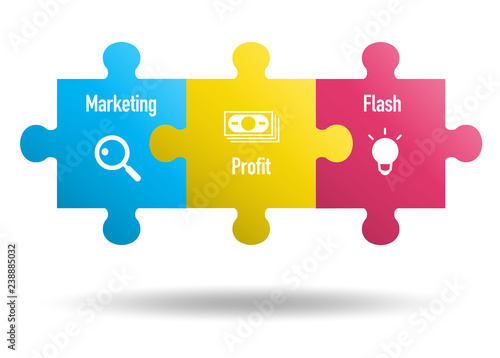 3 pieces Puzzle business icon