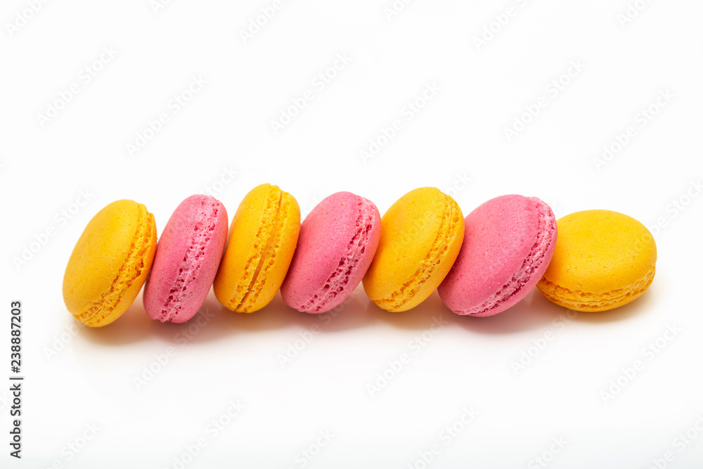 Colorful French Macaroons on the white background. Colorful French Macaroons on the white background.