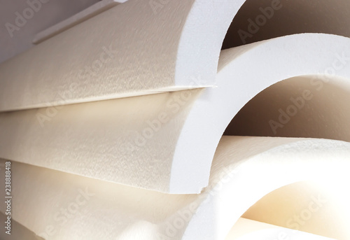 Products from Styrofoam , covered with decorative putty