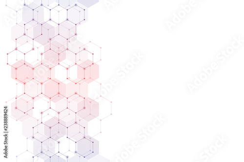 Geometric abstract background with hexagons elements. Medical background texture for modern design. © berCheck
