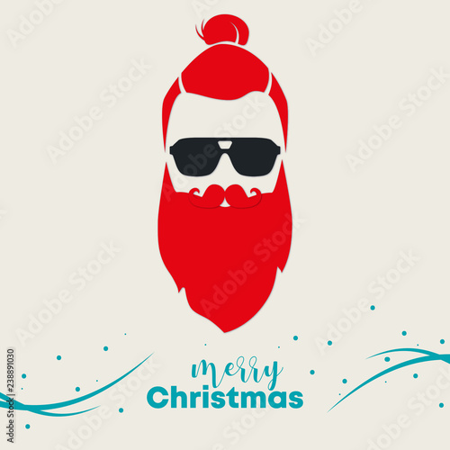 rothaariger Hipster als Weihnachtsmann mit Weihnachtsgruß