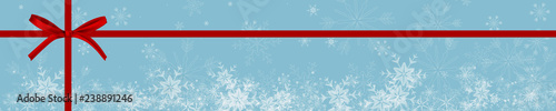 Schnee Winter Banner rote Geschenkschleife