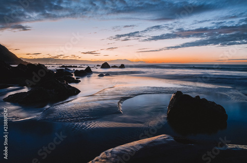 Nice sunset in Barrika, Basque country, Spain