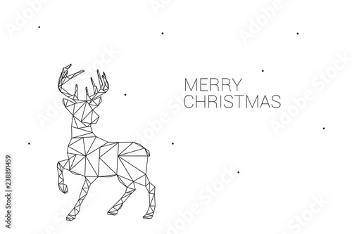Weihnachtskarte mit Rentier im Polygonstil