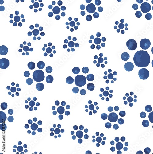 Seamless Pattern blue flowers