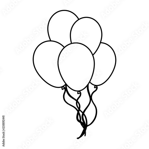 Balloons flying isolated