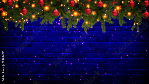 Christmas tree garland on t...