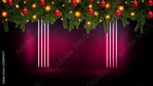 Christmas tree garland on t...