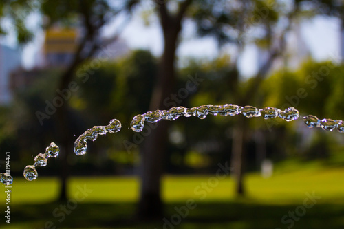 water drops flying in the air