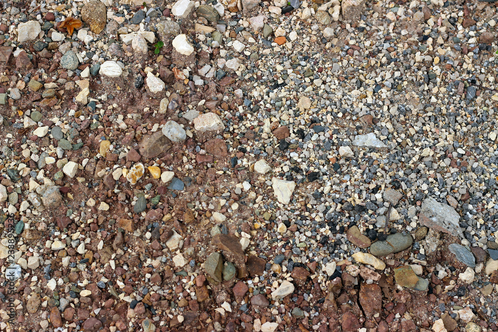 Gravel surface texture detail close up