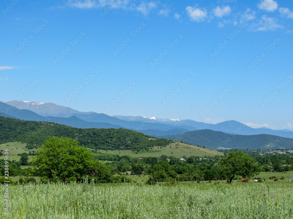 Mountain landscape in Kakheti region, popular tourist destination in Georgia