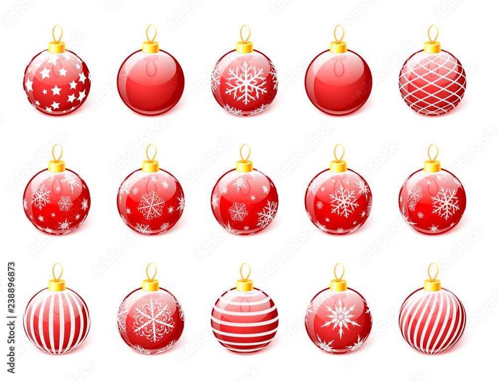 Set of Christmas balls isolated on white background vector Set of Christmas balls isolated on white background vector