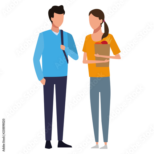 Young friends cartoon