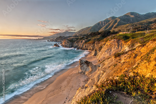 Sunset at the Cliffs at Highway 1 in California