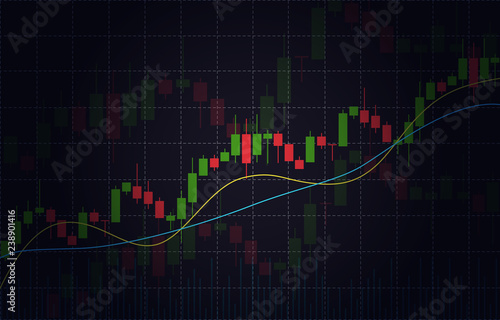 Vector background with stock market candlesticks chart. Forex trading creative design. Candlestick graph illustration for trade analytics