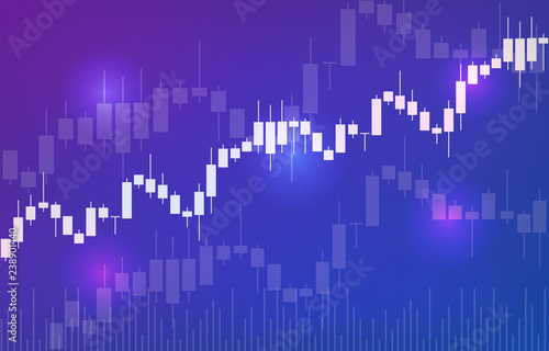 Vector background with stock market candlesticks chart. Forex trading creative design. Candlestick graph illustration for trade analytics