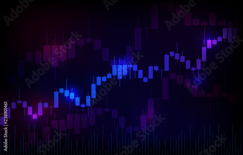 Vector background with stock market candlesticks chart. Forex trading creative design. Candlestick graph illustration for trade analytics