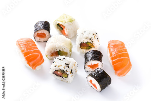 sushi pattern on white background