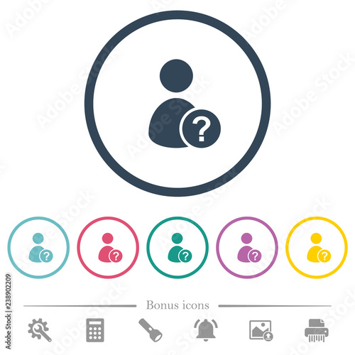 Unknown user flat color icons in round outlines photo