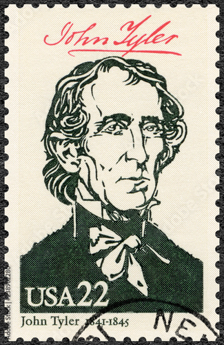 USA - 1986: shows Portrait of John Tyler  (1790-1862), 10th president of the United States, series Presidents of USA photo