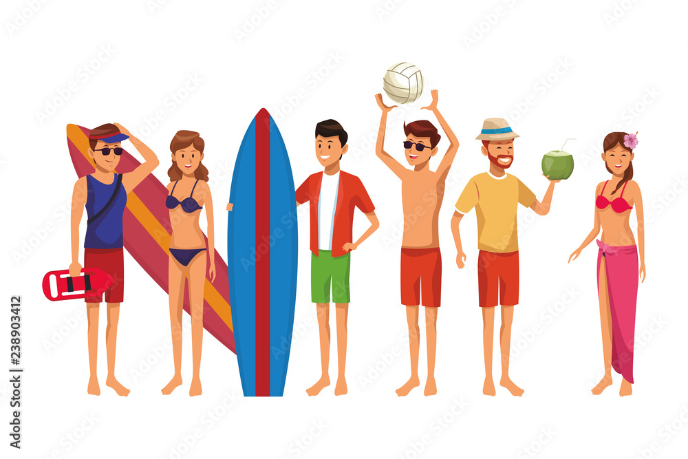 Obraz premium friends with swimsuit