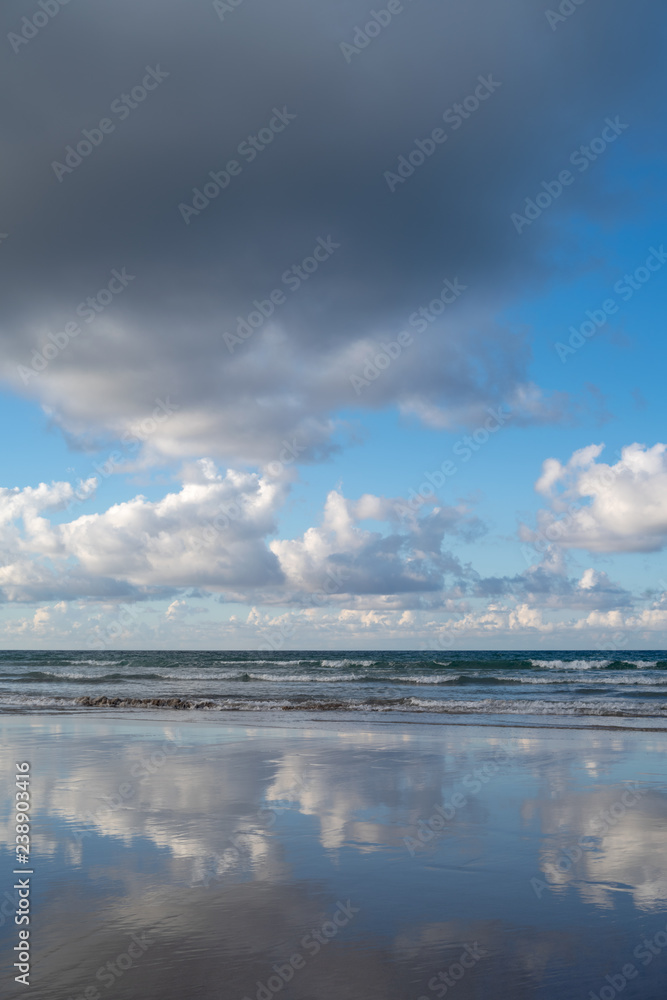 Clouds hovering over the beach