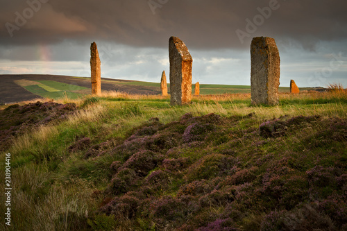 RIng o' Brodgar, sunset, Orkney, Scotland photo