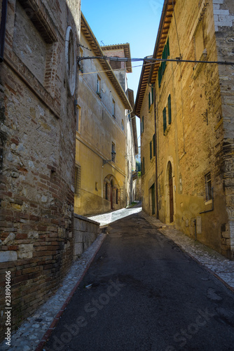 characteristic alley of Italian medieval village. Amelia  Umbria  Italy
