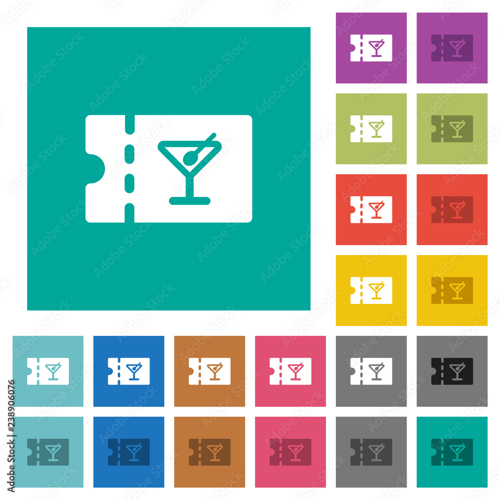 cocktail bar discount coupon square flat multi colored icons cocktail bar discount coupon square flat multi colored icons